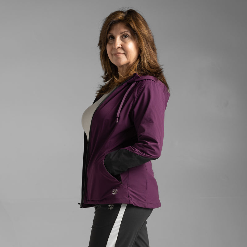 Load image into Gallery viewer, Women's Woven Hooded Rain Jacket