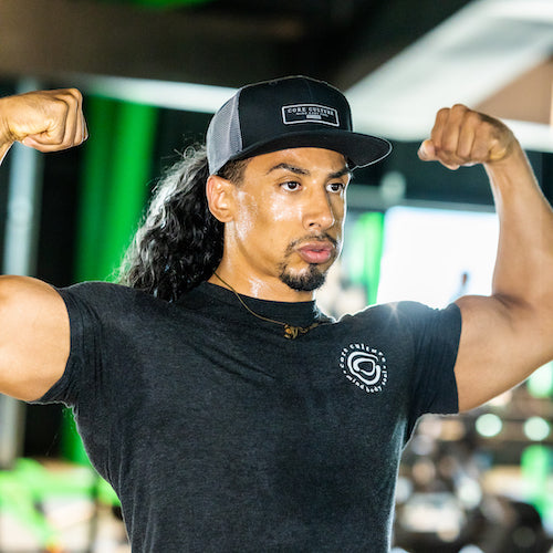 Load image into Gallery viewer, Designer Patch Black & Gray Mesh Trucker Hat