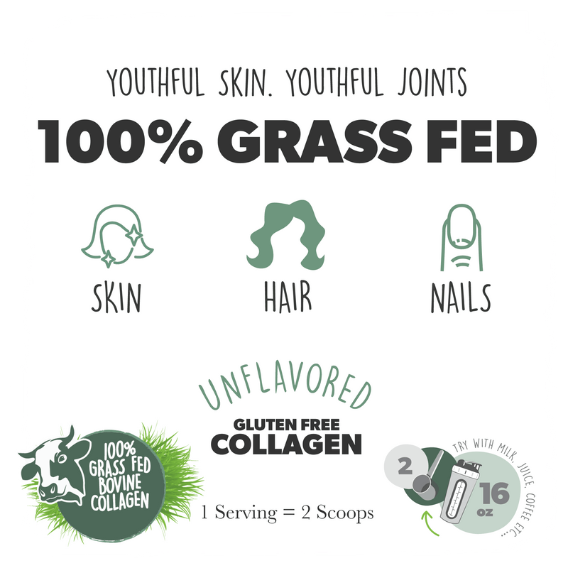 Load image into Gallery viewer, 100% Grass Fed Collagen Peptides - Skin, Hair, Nails - 15 Serving - Unflavored - Core Culture Enterprises LLC