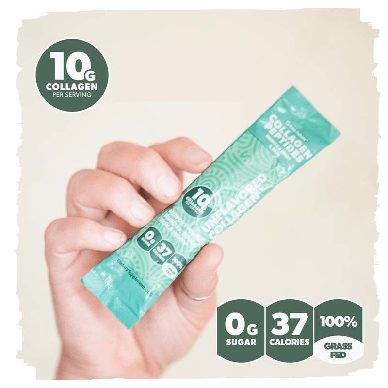 Load image into Gallery viewer, 100% Grass Fed Collagen Peptides Stick Packs - Skin, Hair, Nails - 20ct - 10G Serving - Unflavored - Core Culture Enterprises LLC