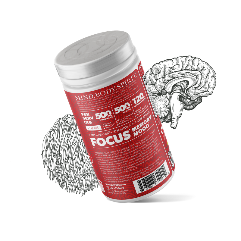 Load image into Gallery viewer, Core Culture Focus - Focus, Mood, & Memory Support - 90 Capsule - Core Culture Enterprises LLC