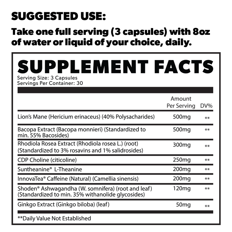 Load image into Gallery viewer, Brain Box - Focus, Mood, & Memory Support - 90 Capsule - Core Culture Enterprises LLC