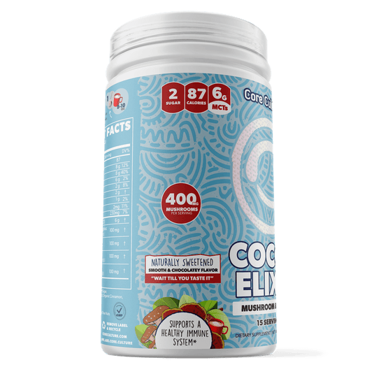Cocoa Elixir - Mushroom & Cacao Hot Chocolate 15 Serving - Core Culture Enterprises LLC