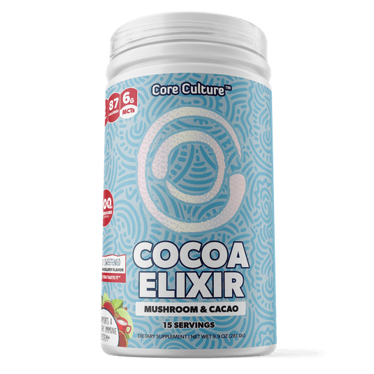 Cocoa Elixir - Mushroom & Cacao Hot Chocolate 15 Serving - Core Culture Enterprises LLC
