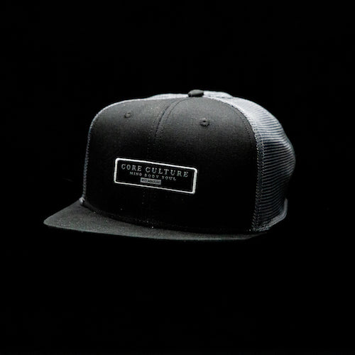 Load image into Gallery viewer, Designer Patch Black &amp; Gray Mesh Trucker Hat
