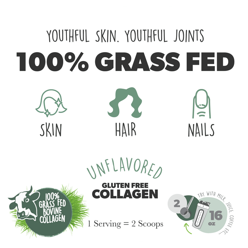 Load image into Gallery viewer, 100% Grass Fed Collagen Peptides - Skin, Hair, Nails - 15 Serving - Unflavored - Core Culture Enterprises LLC
