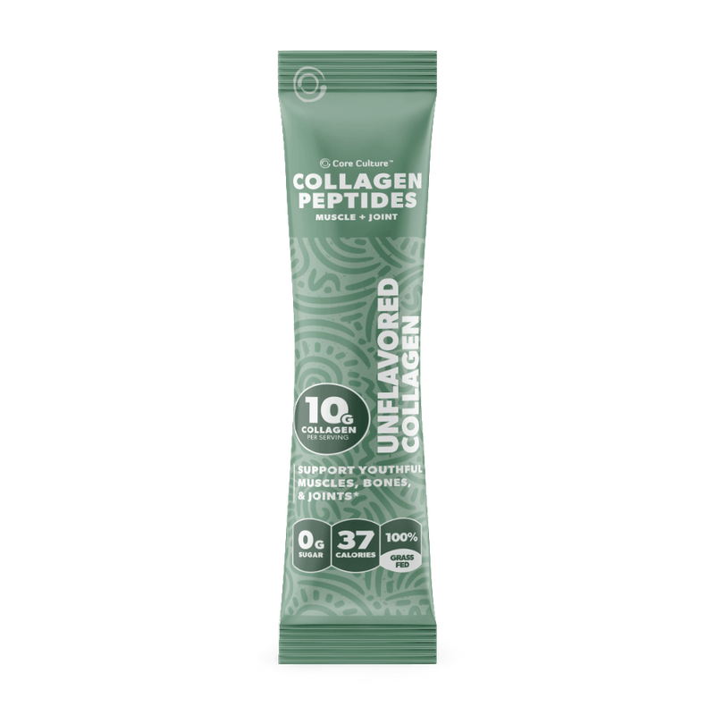 Load image into Gallery viewer, 100% Grass Fed Collagen Peptides Stick Packs - Skin, Hair, Nails - 20ct - 10G Serving - Unflavored - Core Culture Enterprises LLC
