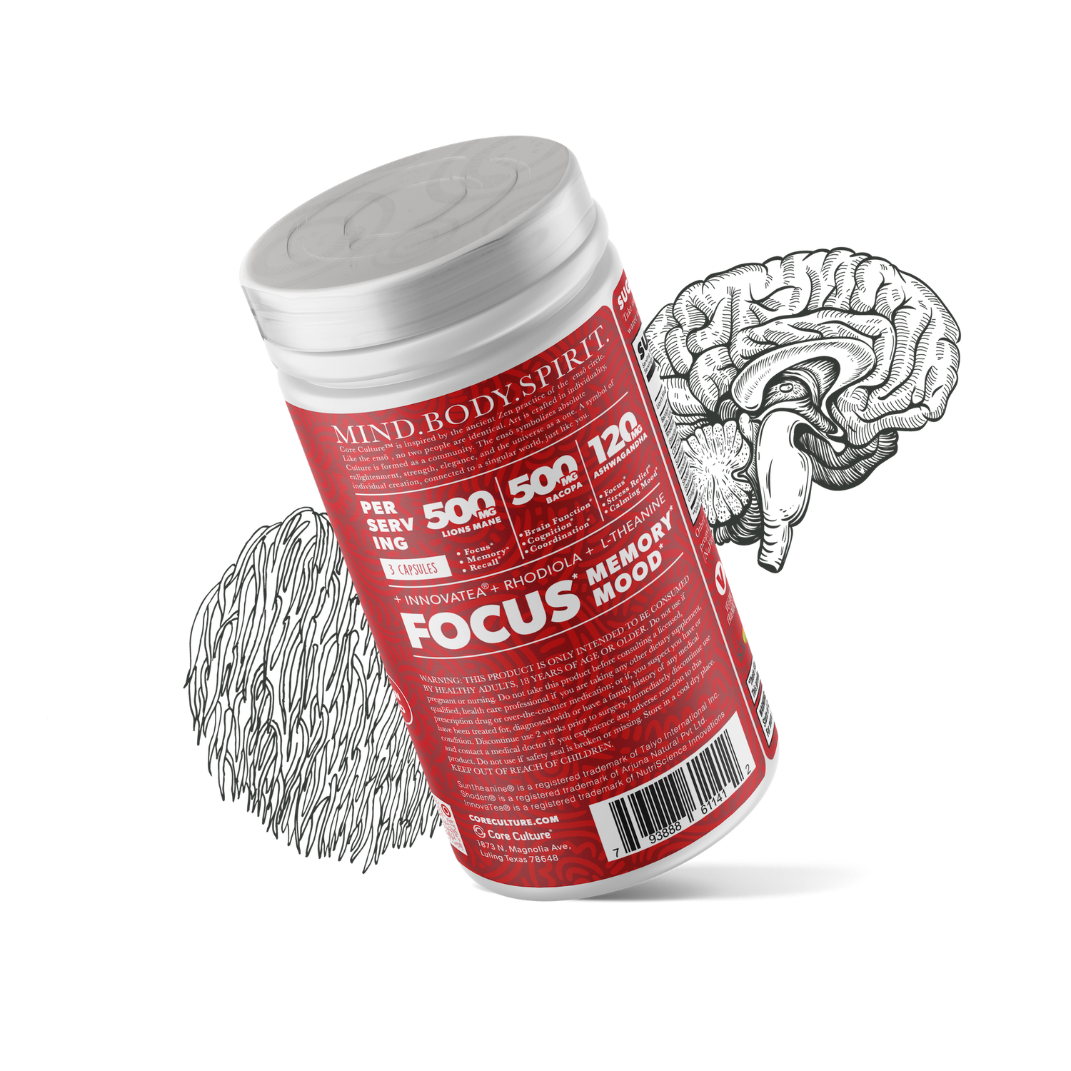 Focus Roots Supplement Focus Nootropic | Memory, Mood & Focus Supplement | Core Culture