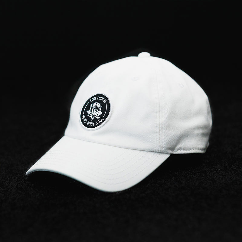 Load image into Gallery viewer, Lotus Seal Patch White Dad Hat
